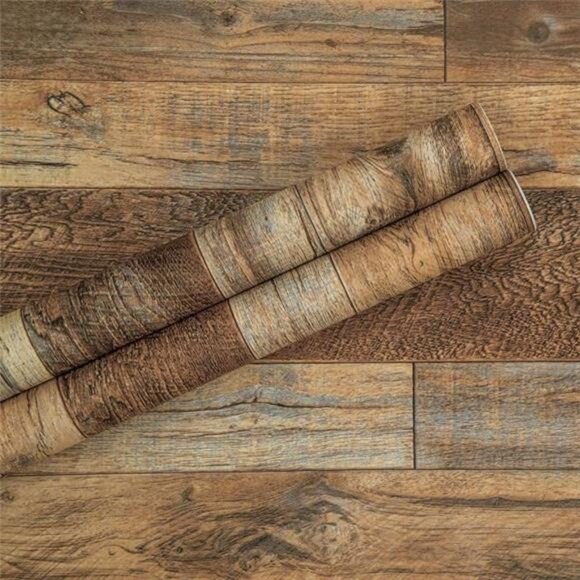 17.71''Ă—118'' Shiplap Peel and Stick Wallpaper Rustic Wood Grain Contact Paper - Picture 7 of 7